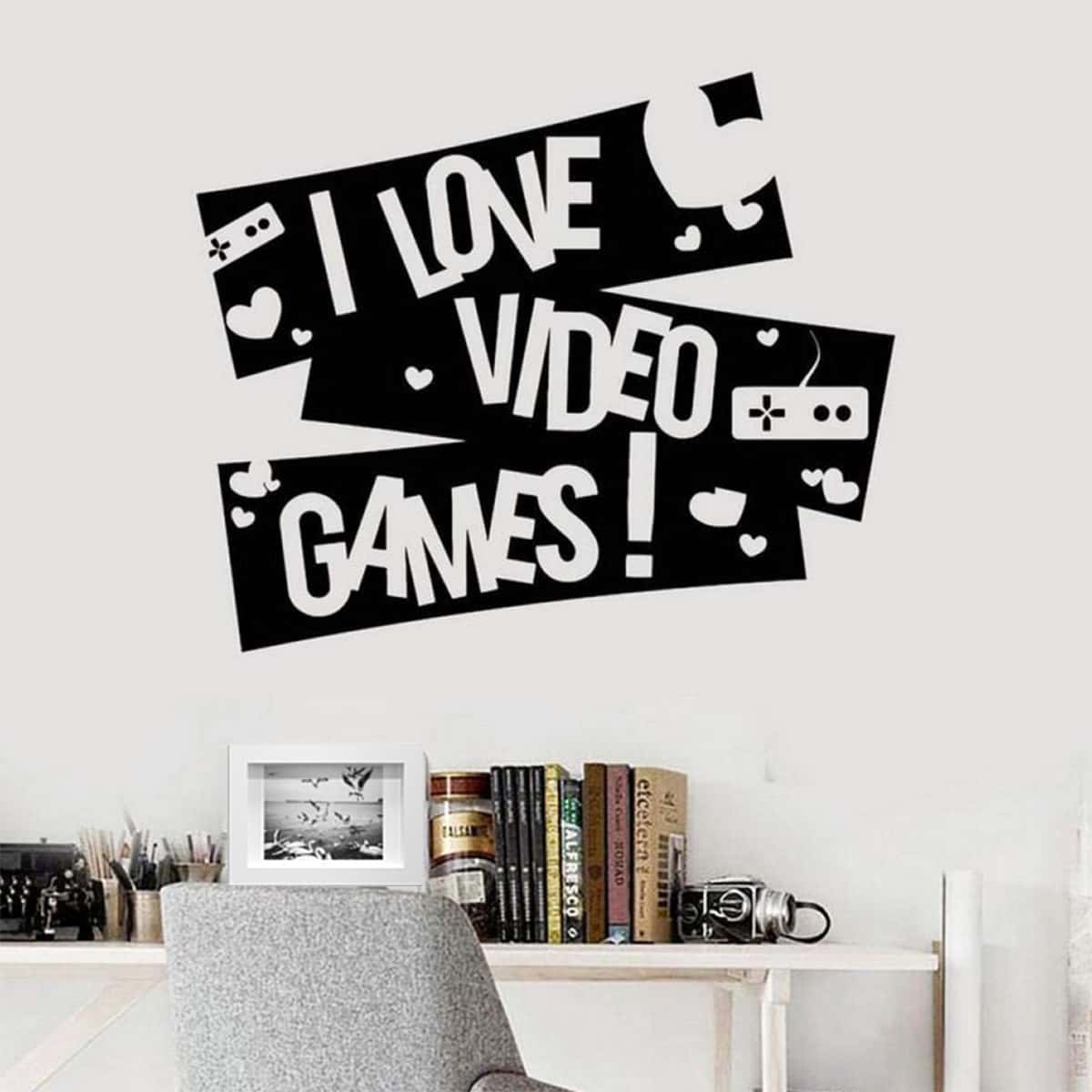 

Slogan Graphic Wall Sticker, Black and white