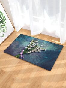 Alfombra de piso con estampado de flor - Multicolor - Ver 2