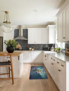 Alfombra de piso con estampado de flor - Multicolor - Ver 3