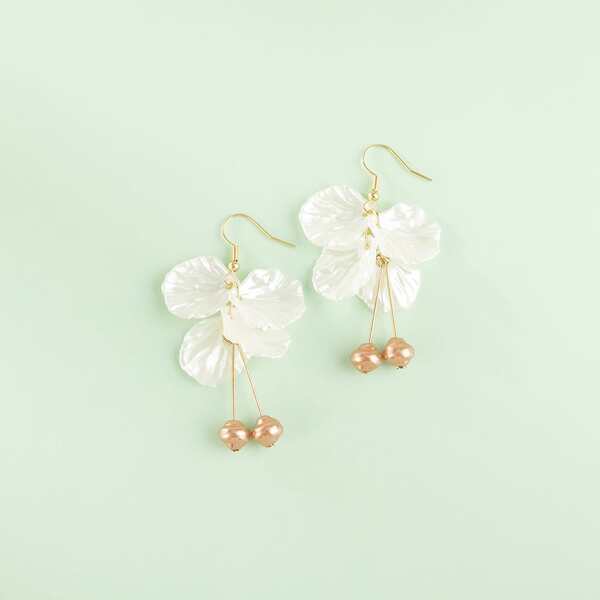 

Shell Tassel Drop Earrings, Gold