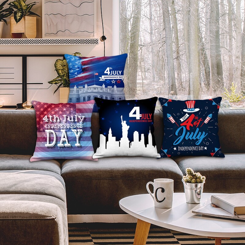 

1pc American Independence Day Cushion Cover Without Filler, Multicolor