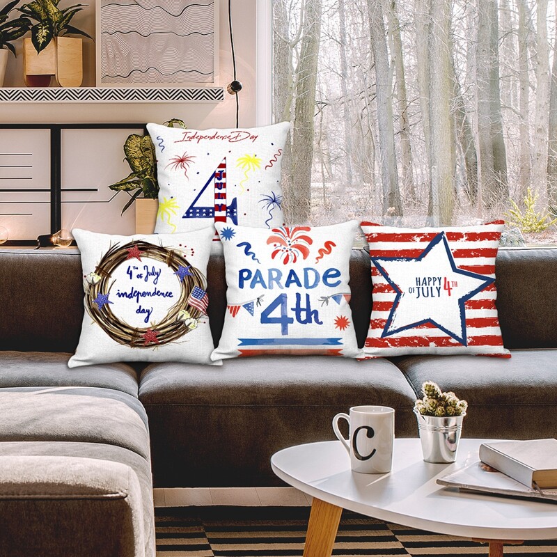 

1pc American Independence Day Cushion Cover Without Filler, Multicolor