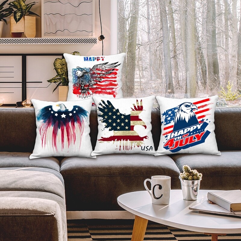 

1pc American Independence Day Cushion Cover Without Filler, Multicolor