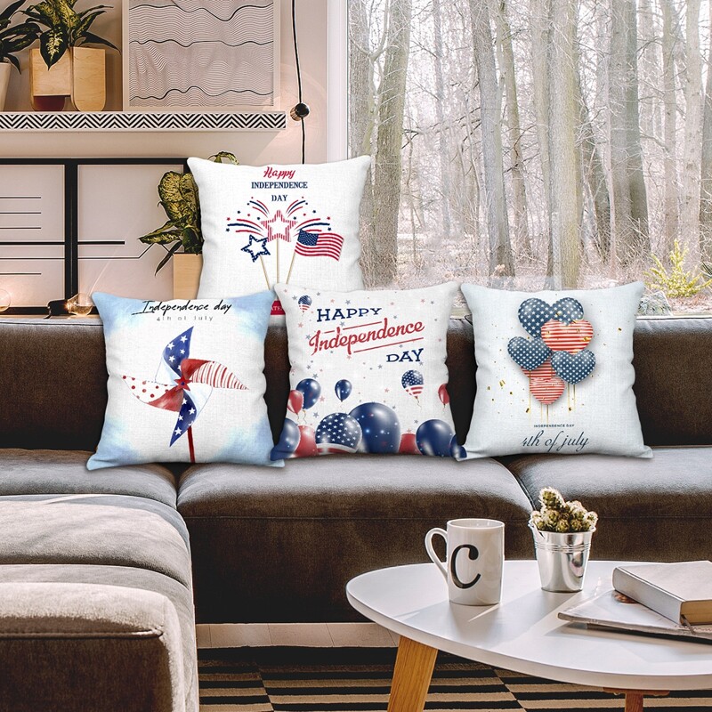 

1pc American Independence Day Cushion Cover Without Filler, Multicolor