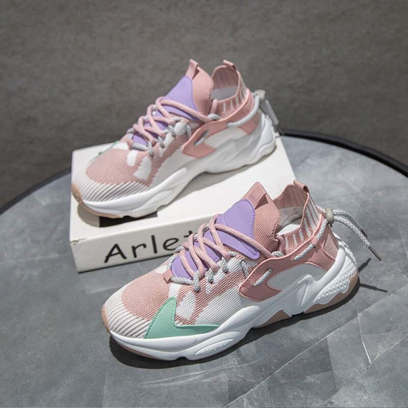 

Lace-up Chunky Sneakers, Pink