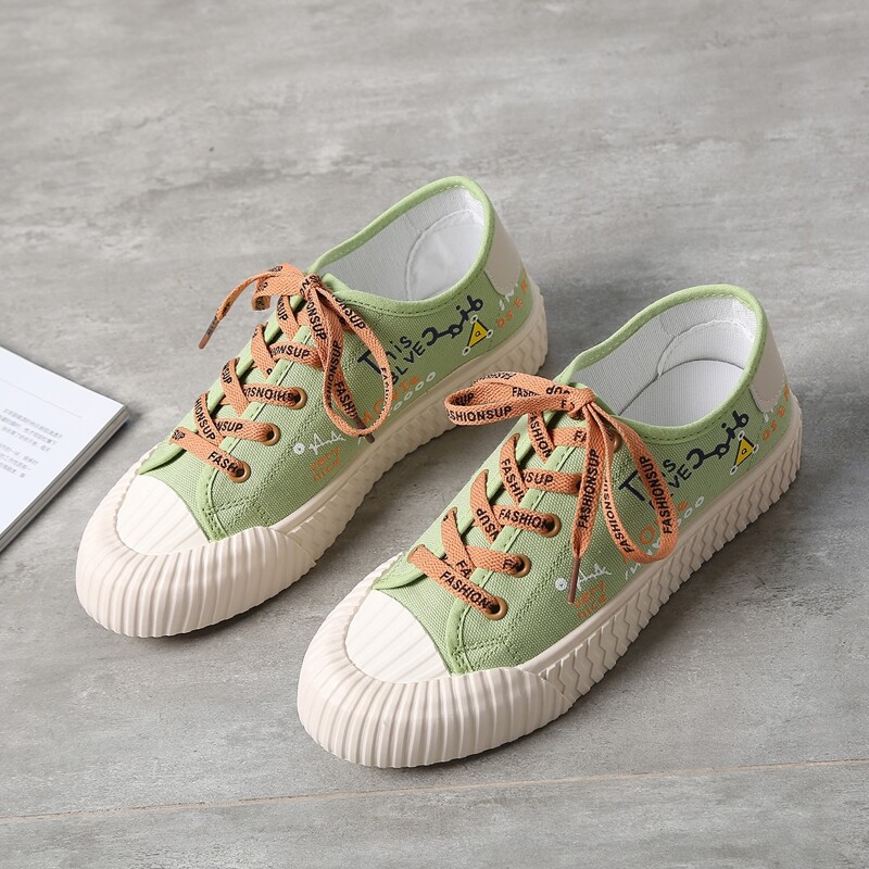 

Letter Graphic Canvas Shoes, Green