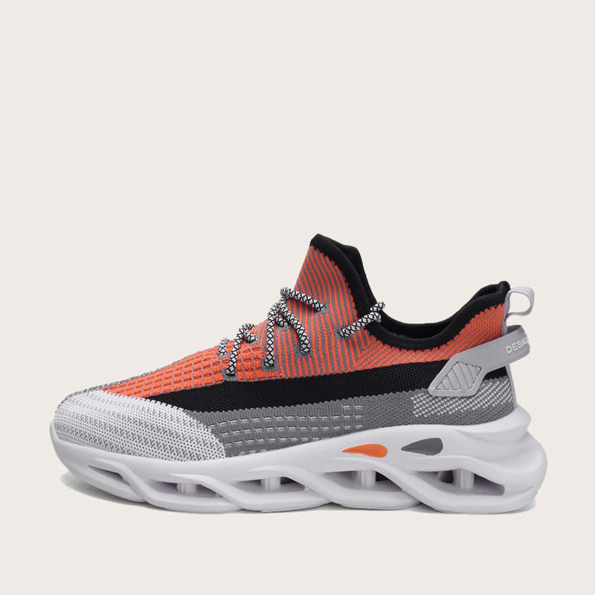 

Guys Lace-up Front Colorblock Knit Sneakers, Multicolor