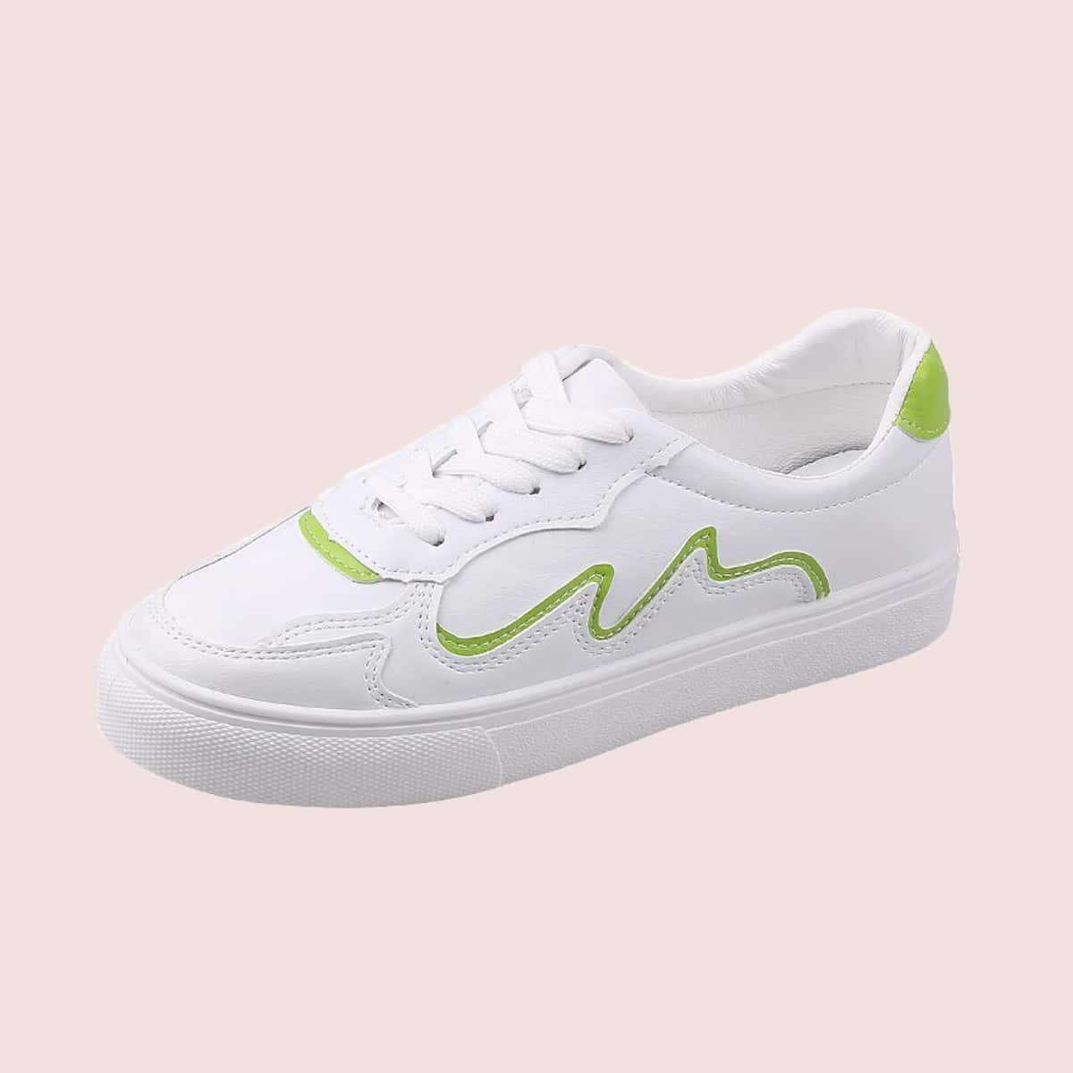 

Lace-up Low Top Sneakers, White