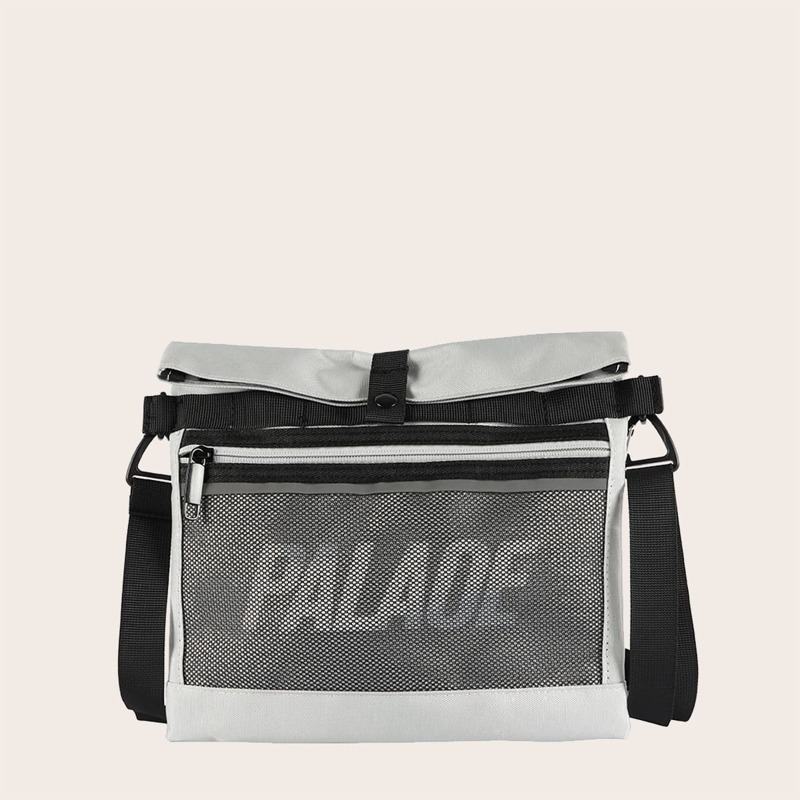 

Guys Contrast Mesh Reflective Crossbody Bag, Grey