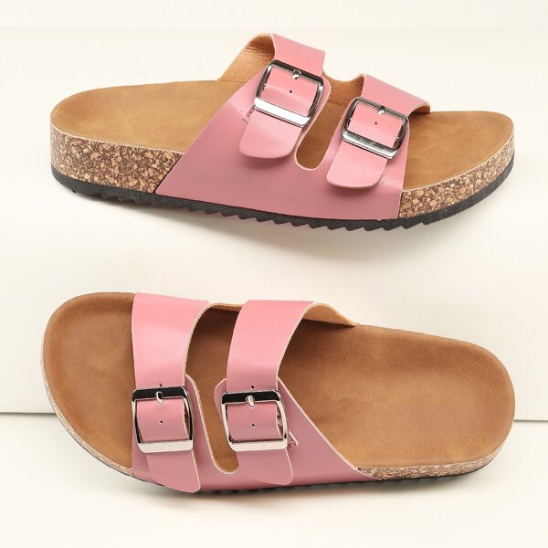 

Two Buckle Cork Footbed Sandals, Pink