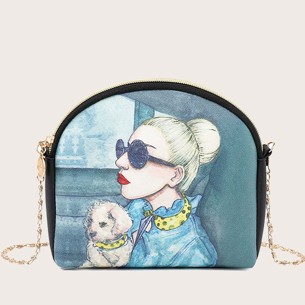 

Figure Graphic Crossbody Bag, Multicolor