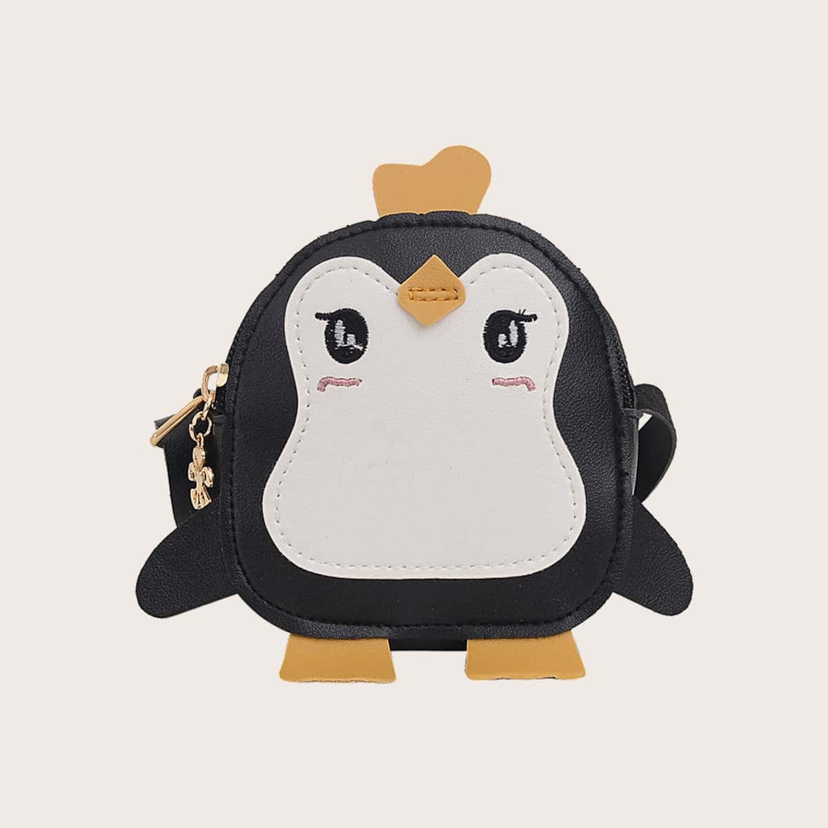 

Penguin Crossbody Bag, Black and white