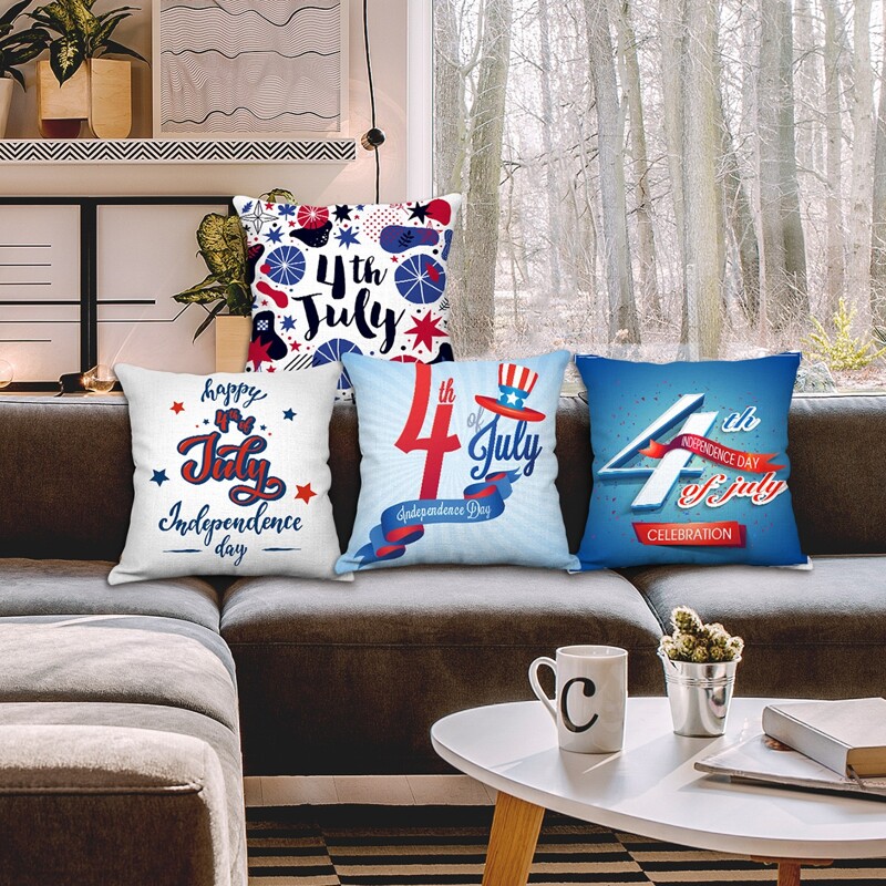 

1pc American Independence Day Cushion Cover Without Filler, Multicolor