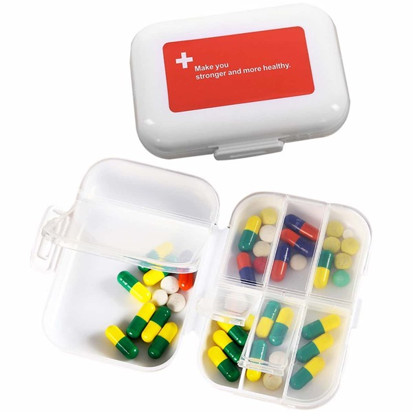 

Portable Pill Storage Box, Red and white