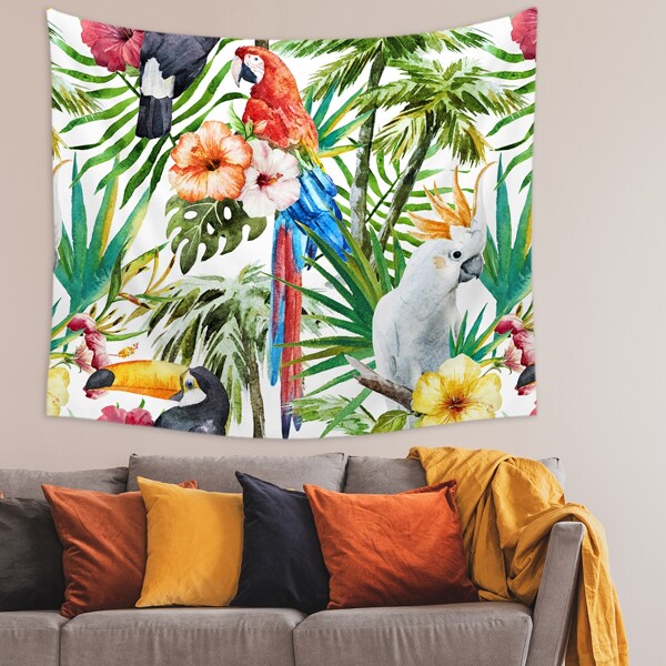 

Parrot Print Tapestry, Multicolor