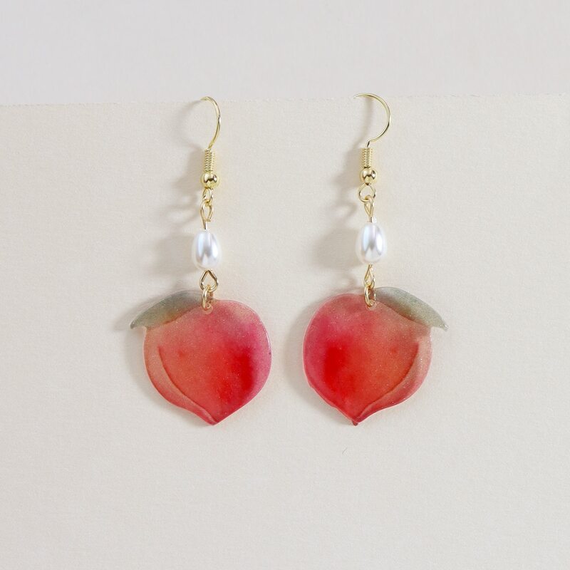 

Fruit Drop Earrings, Red