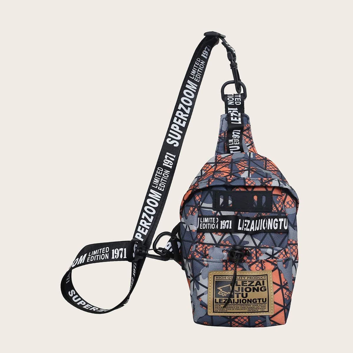 

Guys Letter Graphic Sling Bag, Multicolor