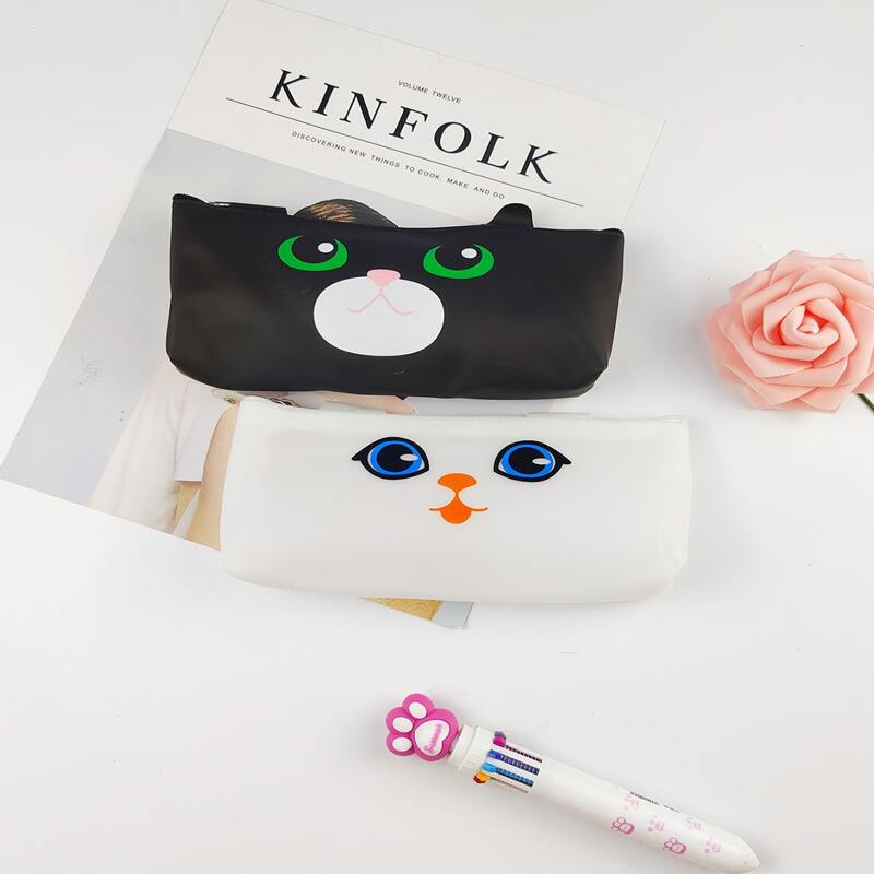 

1pc Random Silicone Cat Pencil Case, Multicolor