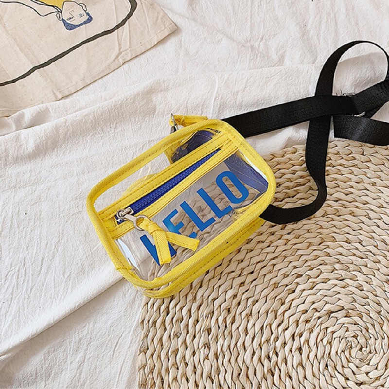 

Letter Graphic Clear Crossbody Bag, Yellow