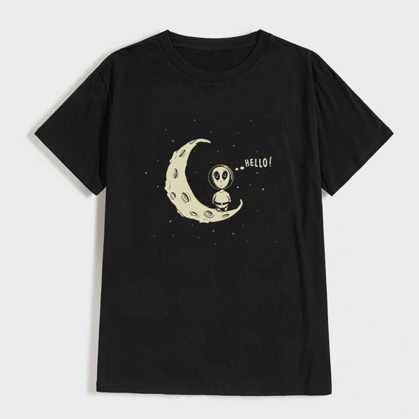 

Men Cartoon Graphic Tee, Black