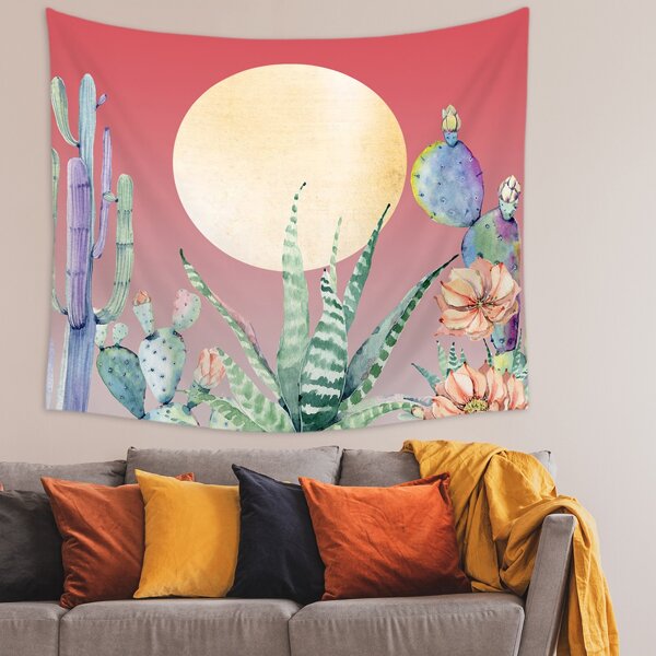 

Cactus Print Tapestry, Multicolor