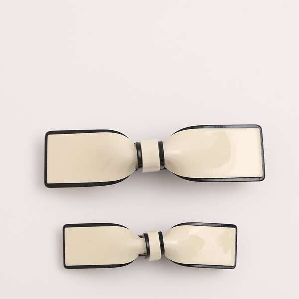 

2pcs Bow Design Hair Clip, Multicolor