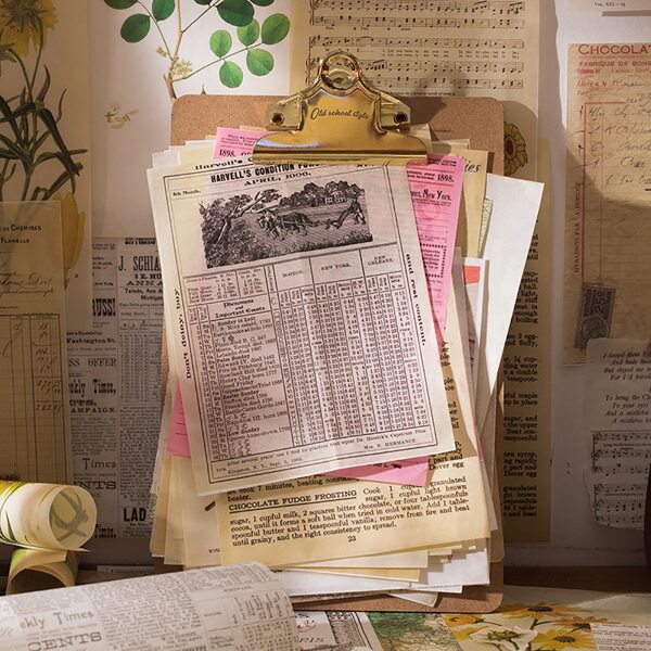 

40sheets Vintage Pattern Material Paper, Multicolor