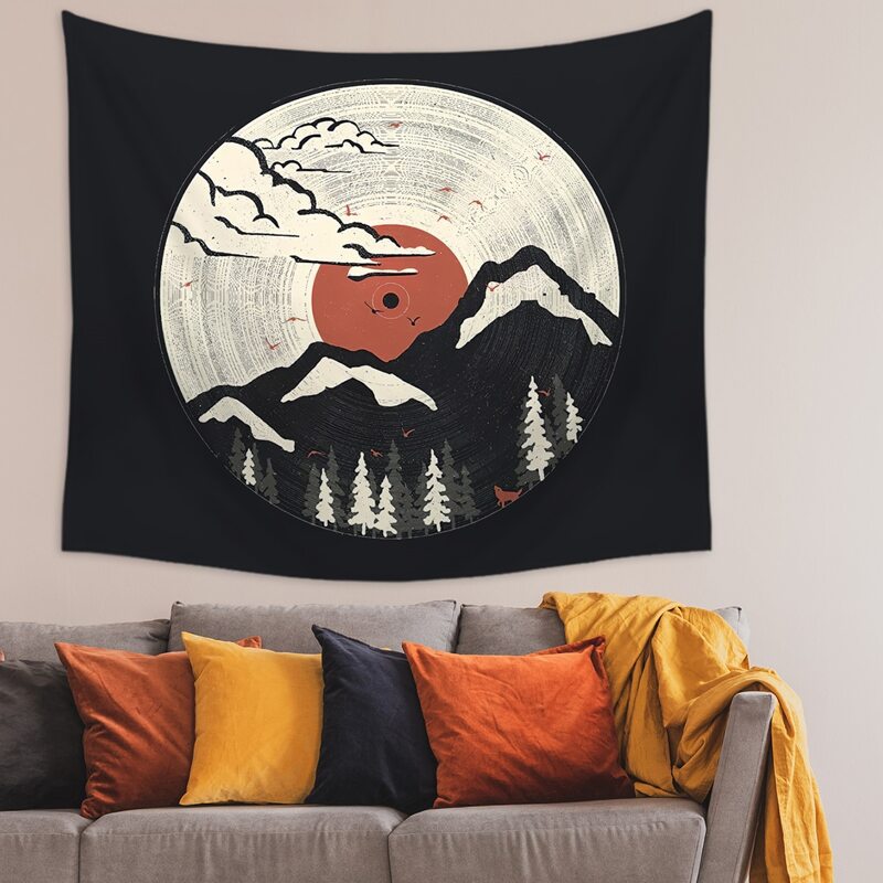 

Vintage Mountain Pattern Tapestry, Multicolor
