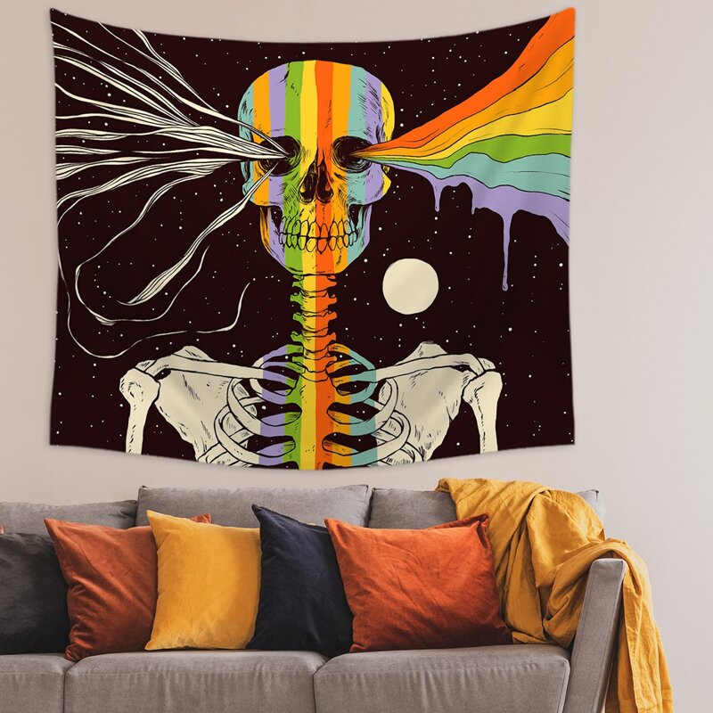 

Skull Print Tapestry, Multicolor