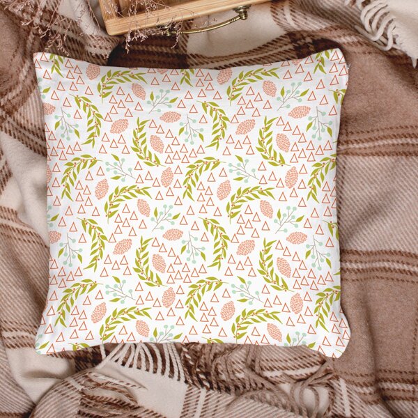 

Leaf Print Cushion Cover Without Filler, Multicolor