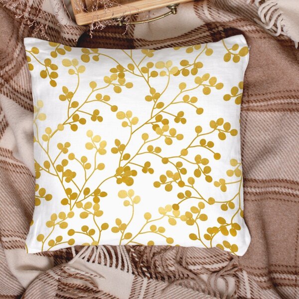 

Leaf Print Cushion Cover Without Filler, Multicolor