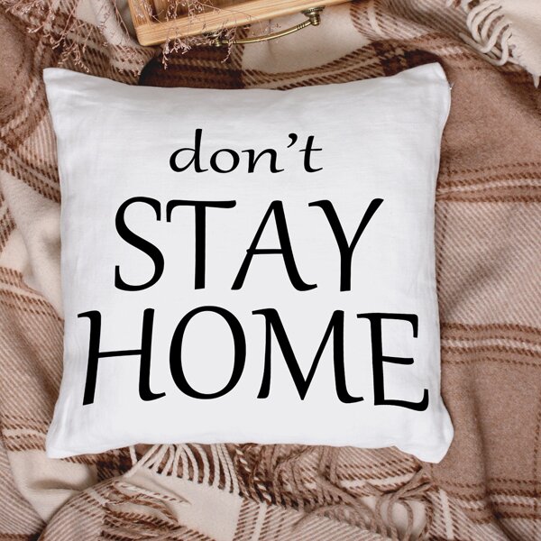 

Slogan Graphic Cushion Cover Without Filler, White