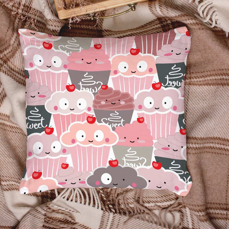 

Cartoon Graphic Cushion Cover Without Filler, Multicolor