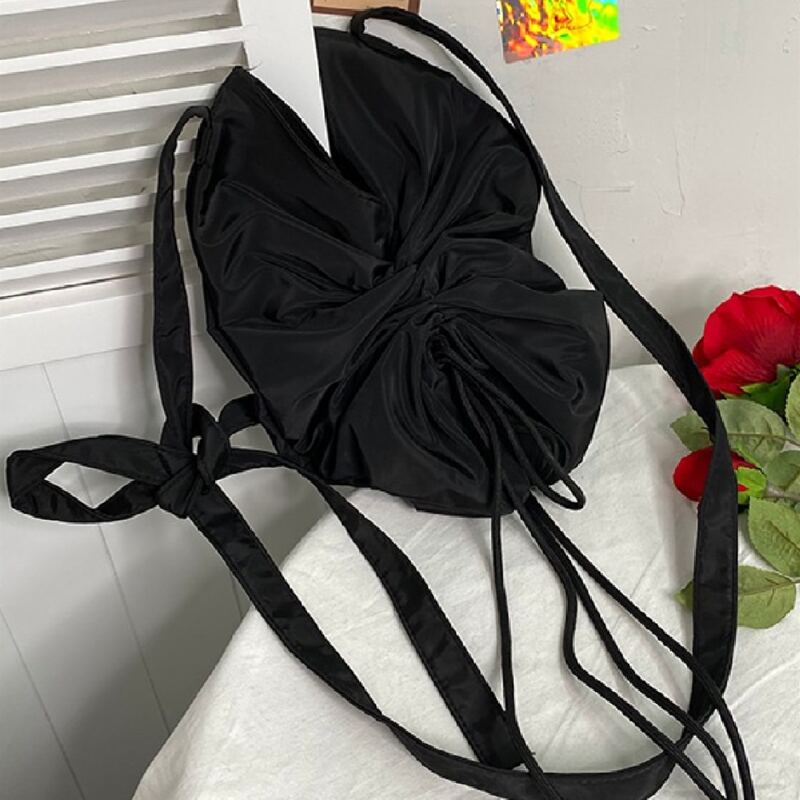 

Drawstring Crossbody Bag, Black