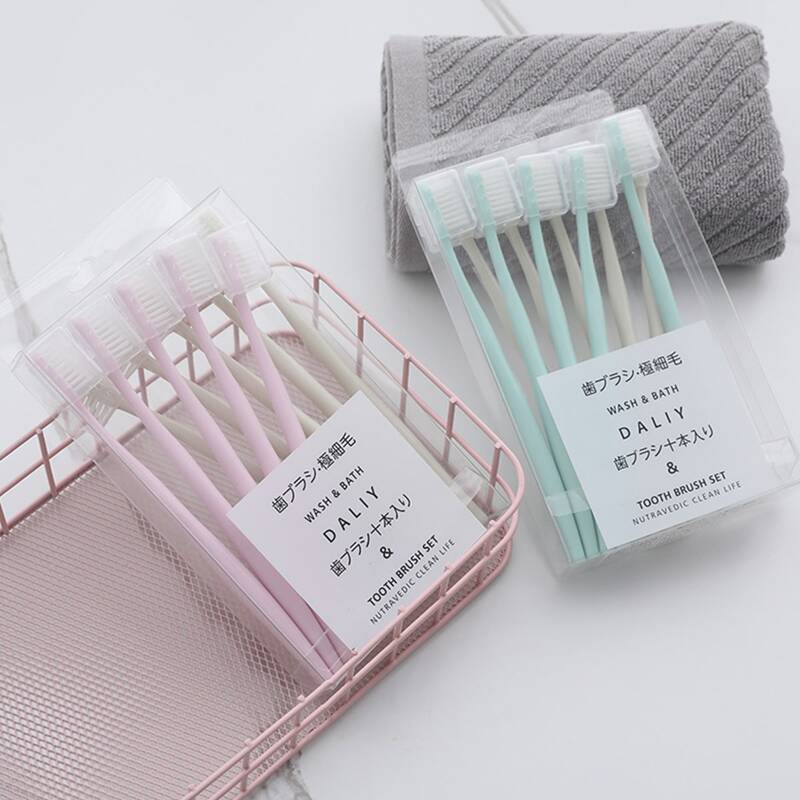 

10pcs Soft Toothbrush Set, Multicolor