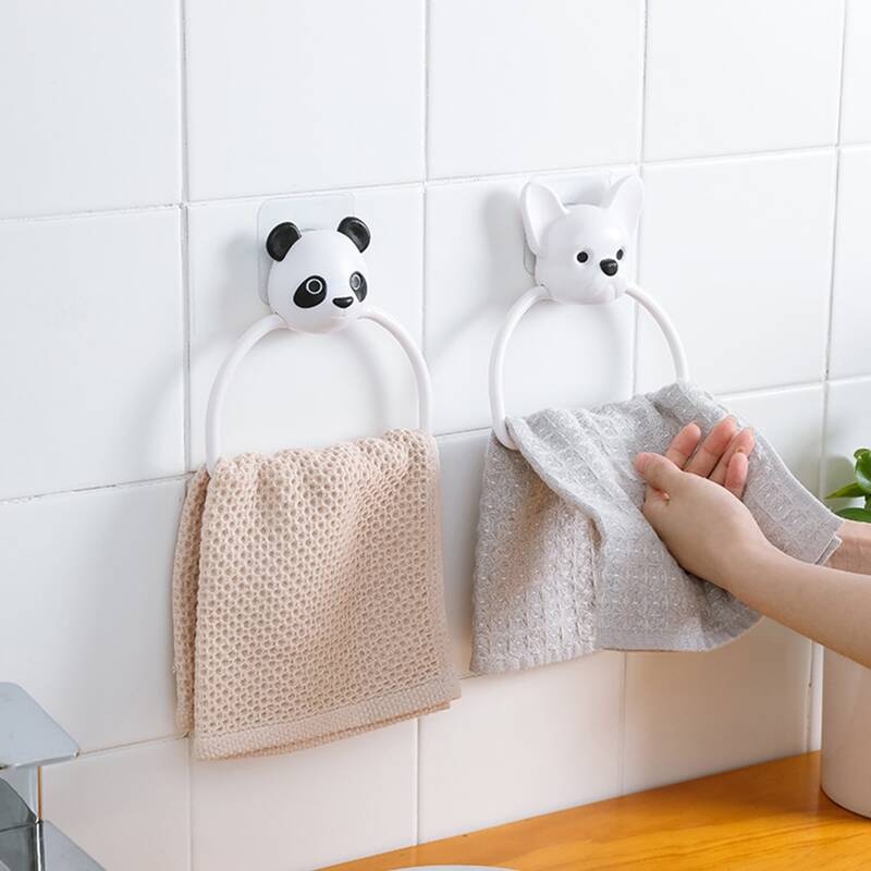 

1pc Cartoon Towel Hanging Rack, White