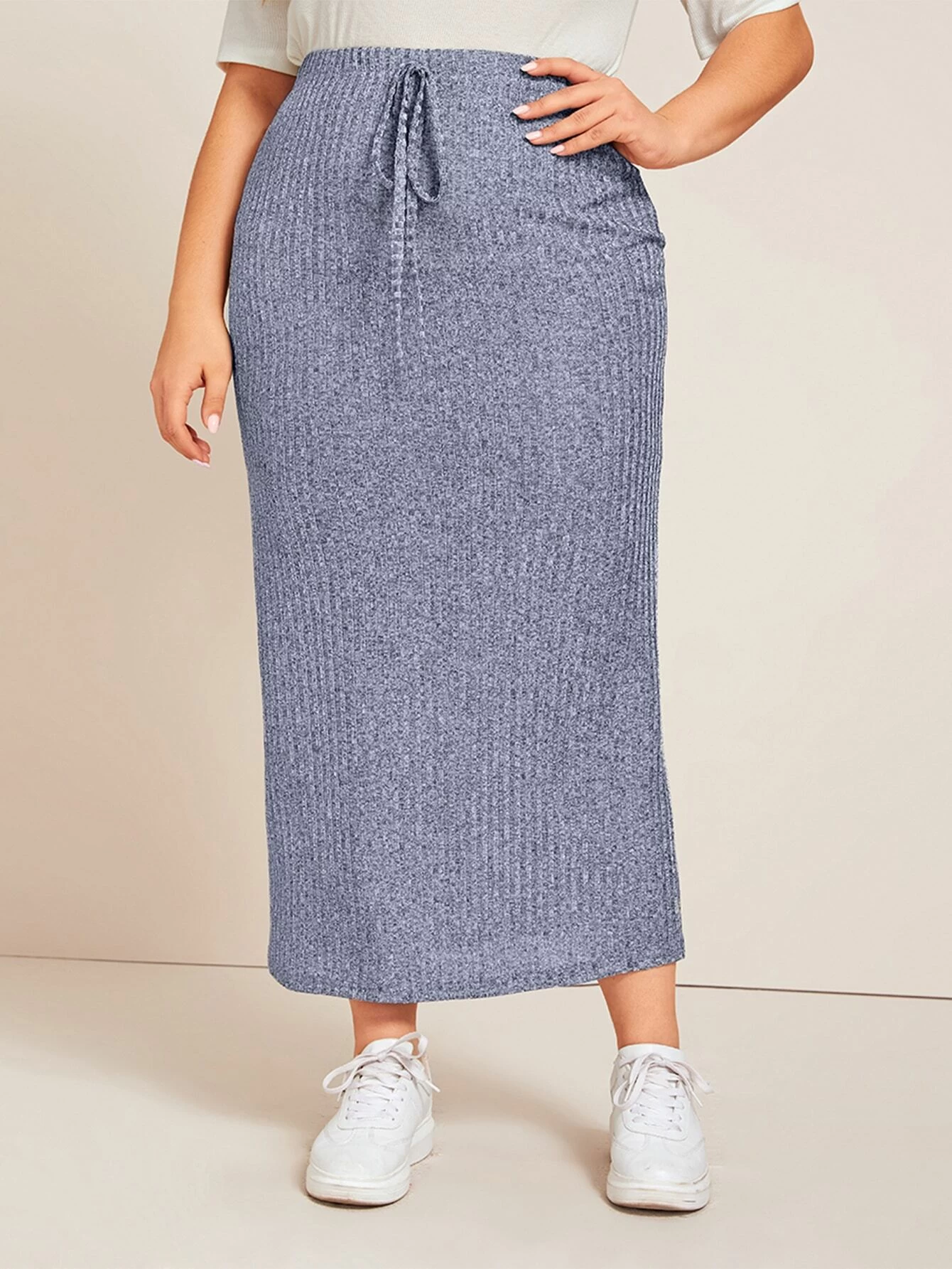 rib knit maxi skirt