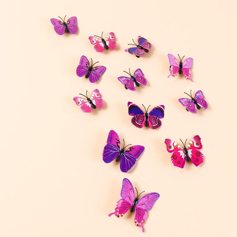 

12pcs Butterfly Shaped Hair Clip, Purple