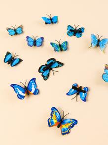 12 件蝴蝶形发夹爪夹发夹发夹 - 藍色 - 查看 2