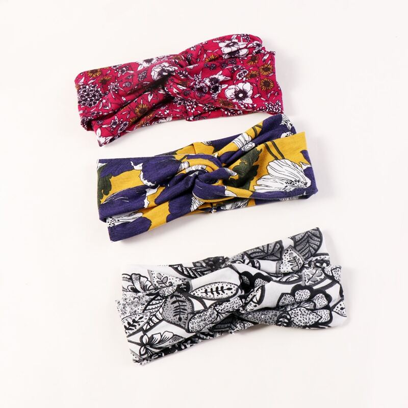 

3pcs Floral Pattern Headband, Multicolor