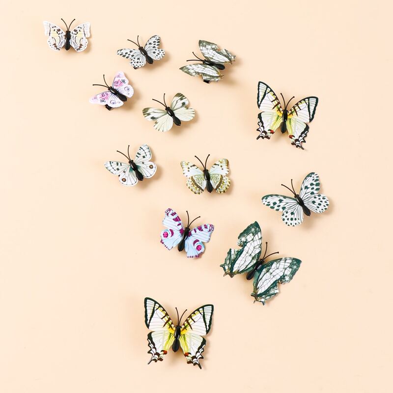 

12pcs Butterfly Shaped Hair Clip, Multicolor