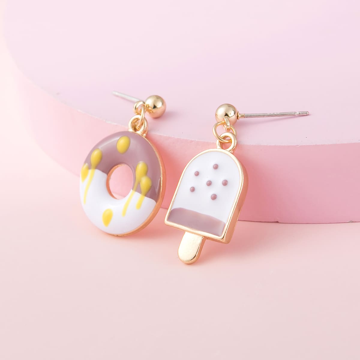 

2pairs Ice Cream Charm Drop Earrings, Multicolor