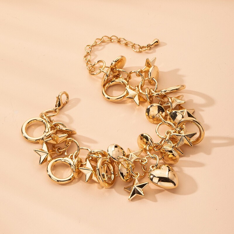 

Star & Heart Charm Bracelet, Gold