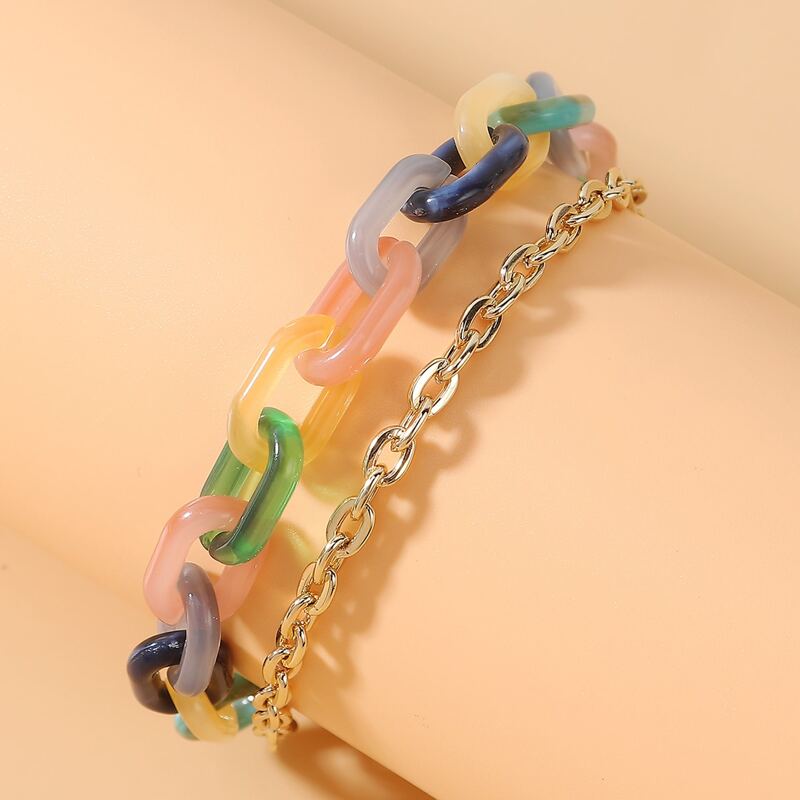 

Chain Layered Bracelet, Multicolor