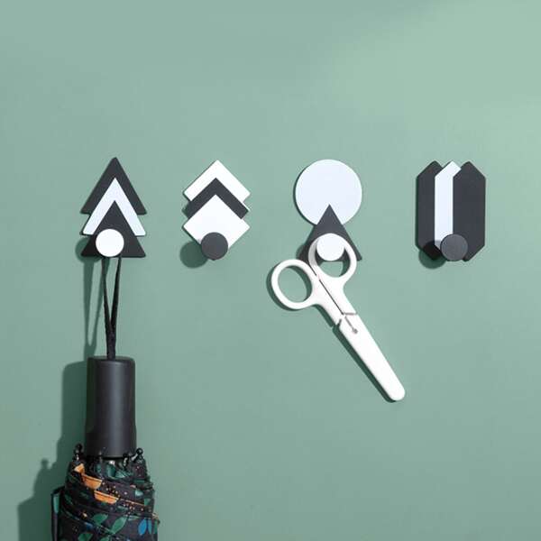 

1pc Geometric Design Wall Hook, Multicolor