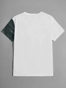 GENTILAND Men Figure and Mountain Print Tee - White - View 2