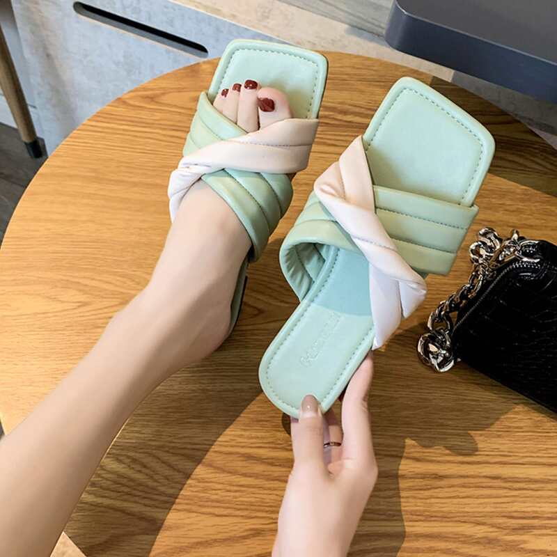 

Twist Band Flat Sliders, Green