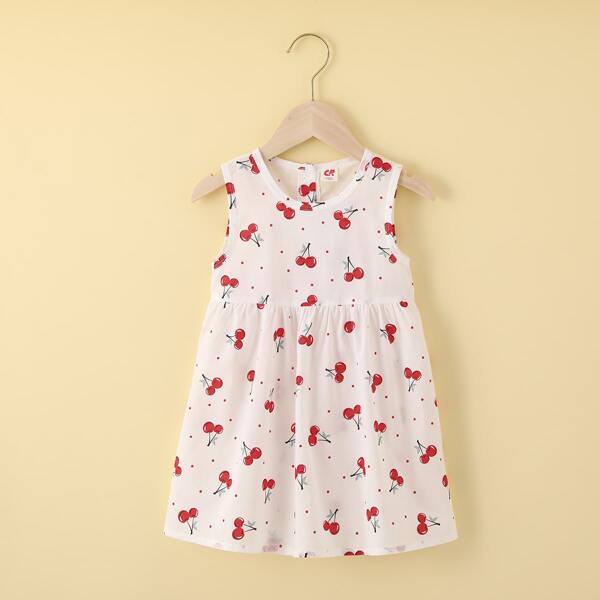

Toddler Girls Allover Cherry Print Smock Dress, Multicolor