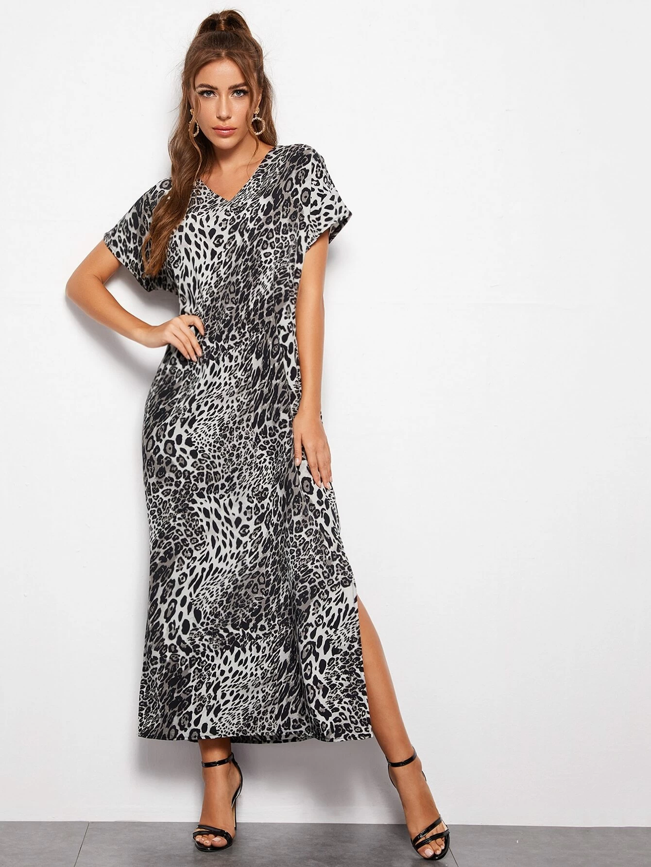 leopard batwing dress
