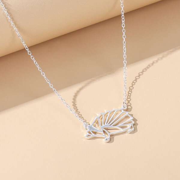 

Hedgehog Charm Necklace, Silver